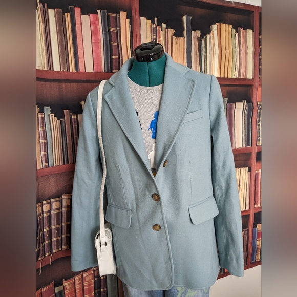 LLBean Robin Egg Blue Wool Coat - Picture 2 of 10